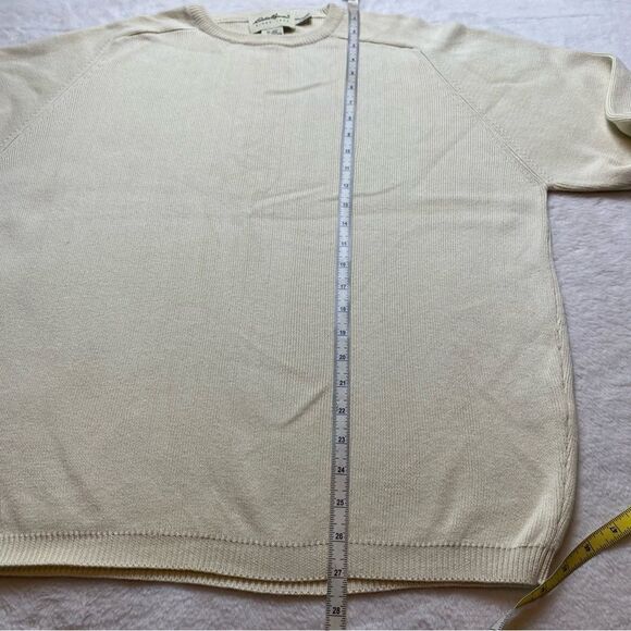 Eddie Bauer Very Pale Yellow Long Sleeve Crew Neck Knit Sweater Size Large - Picture 10 of 11